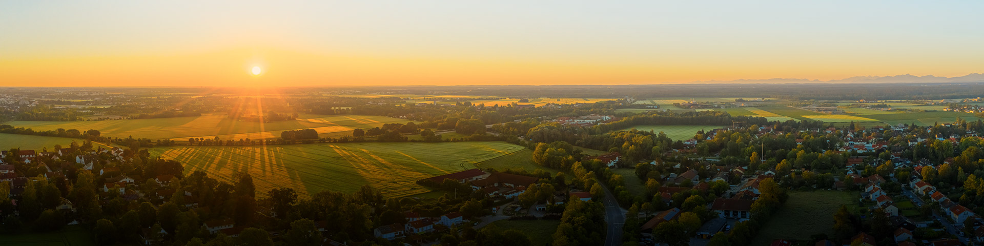 sunrise on small town