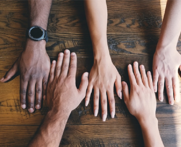 hands on a table